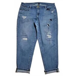 Lane Bryant Medium Wash Distressed Boyfriend Jeans Size‎ 18R
